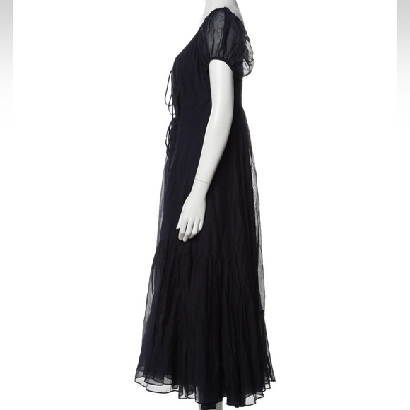 La ligne cotton silk navy blue maxi dress - Picture 2 of 4